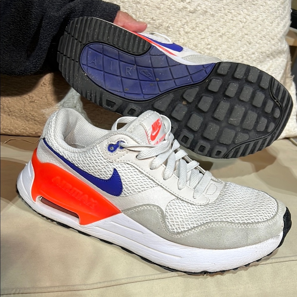 Nike Air Max White and Blue Sneakers